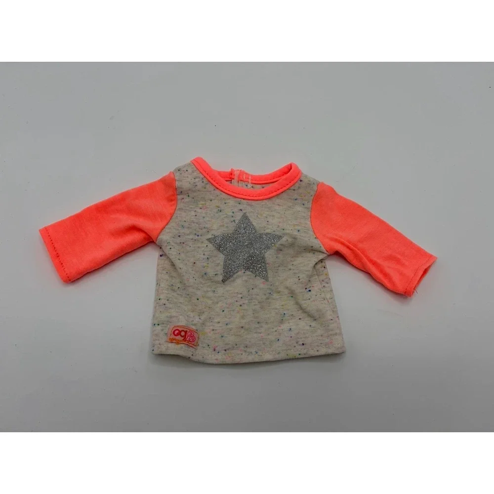 Our Generation Doll Shirt‎ Gray Pink Coral Star